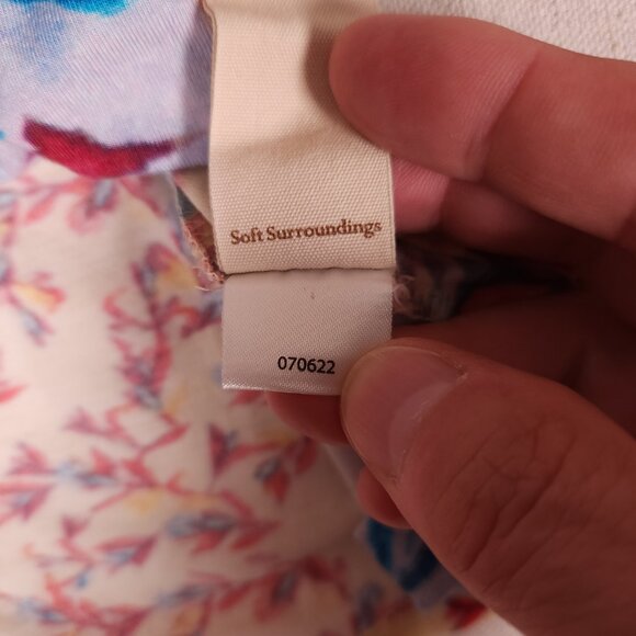 Soft Surroundings Tunic Top Womens M Floral Embroidered Boho 3/4 Sleeve Colorful - Picture 12 of 14